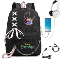 Encanto USB Backpack School Bag Laptop Rucksack Women Men Backbag
