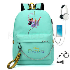 Encanto USB Backpack School Bag Laptop Rucksack Women Men Backbag