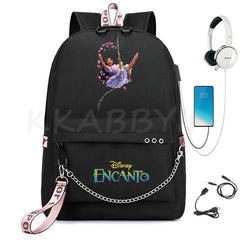 Encanto USB Backpack School Bag Laptop Rucksack Women Men Backbag