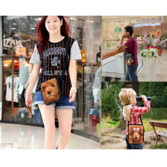 English Bulldog Prints Girl Small Travel Messenger Bag