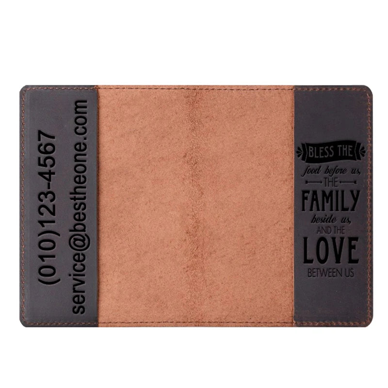 Personalized UK Passport Holder - Engraved Leather Travel Wallet
