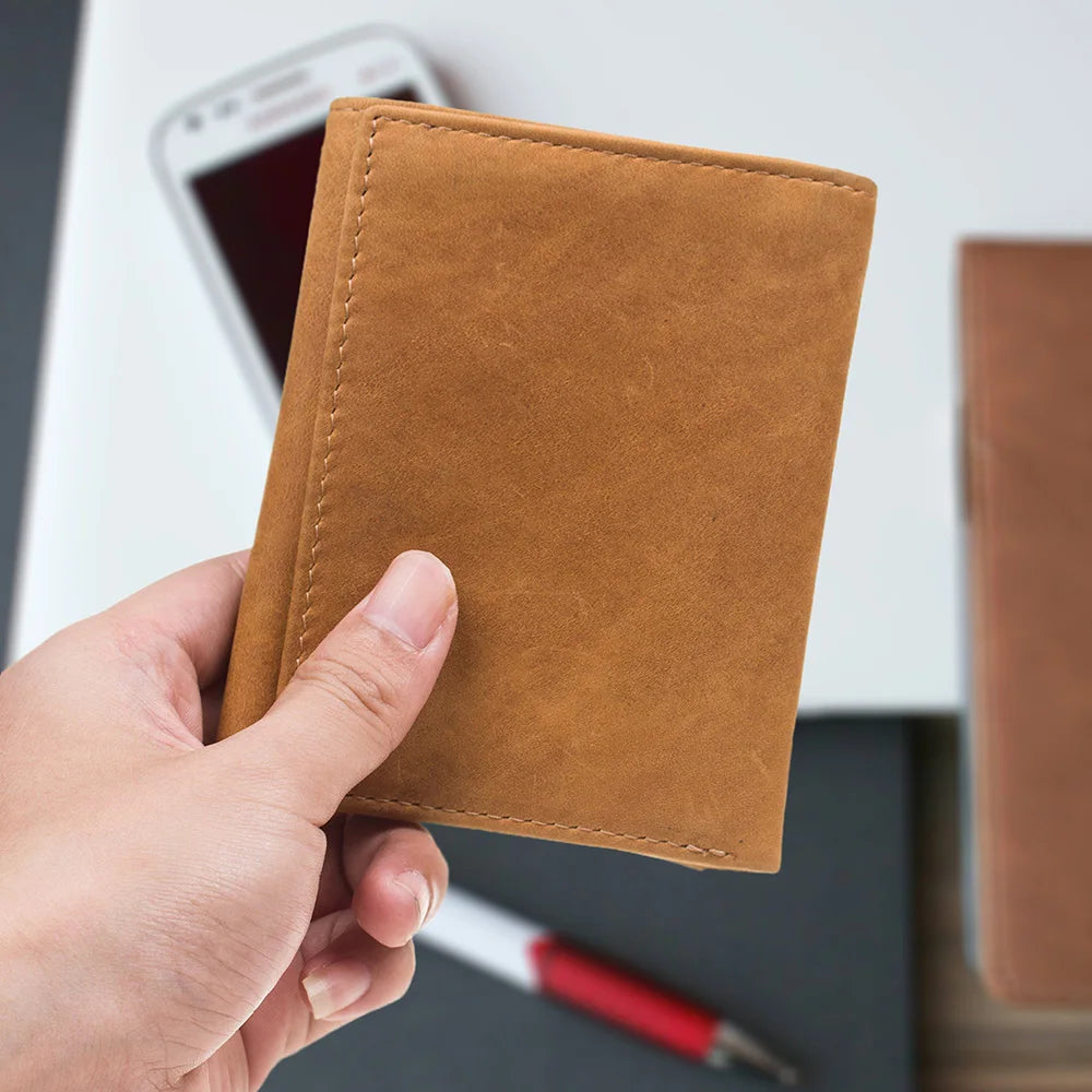 Engraved Trifold Wallet Gift To My Son/Man/Husband Genuine Leather Wallet TY66