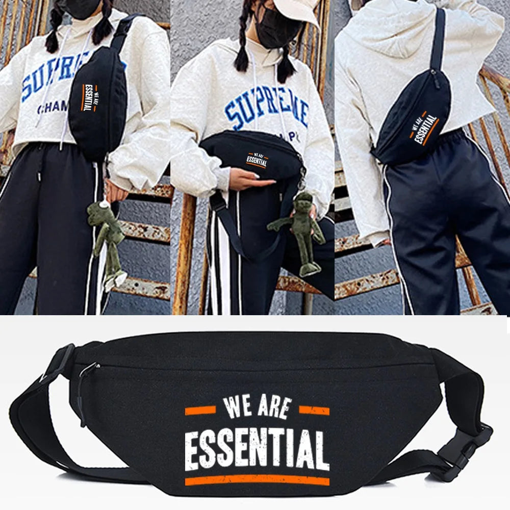 Essential Letter Print Waist Bags Women Chest Pack High Capacity Handbag Men