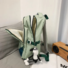 Waterproof Nylon Large School Backpack Unisex Women Shoulders Schoolbag