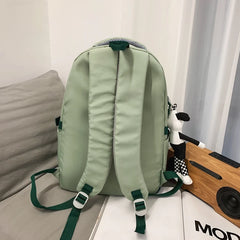 Waterproof Nylon Large School Backpack Unisex Women Shoulders Schoolbag