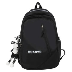 Waterproof Nylon Large School Backpack Unisex Women Shoulders Schoolbag