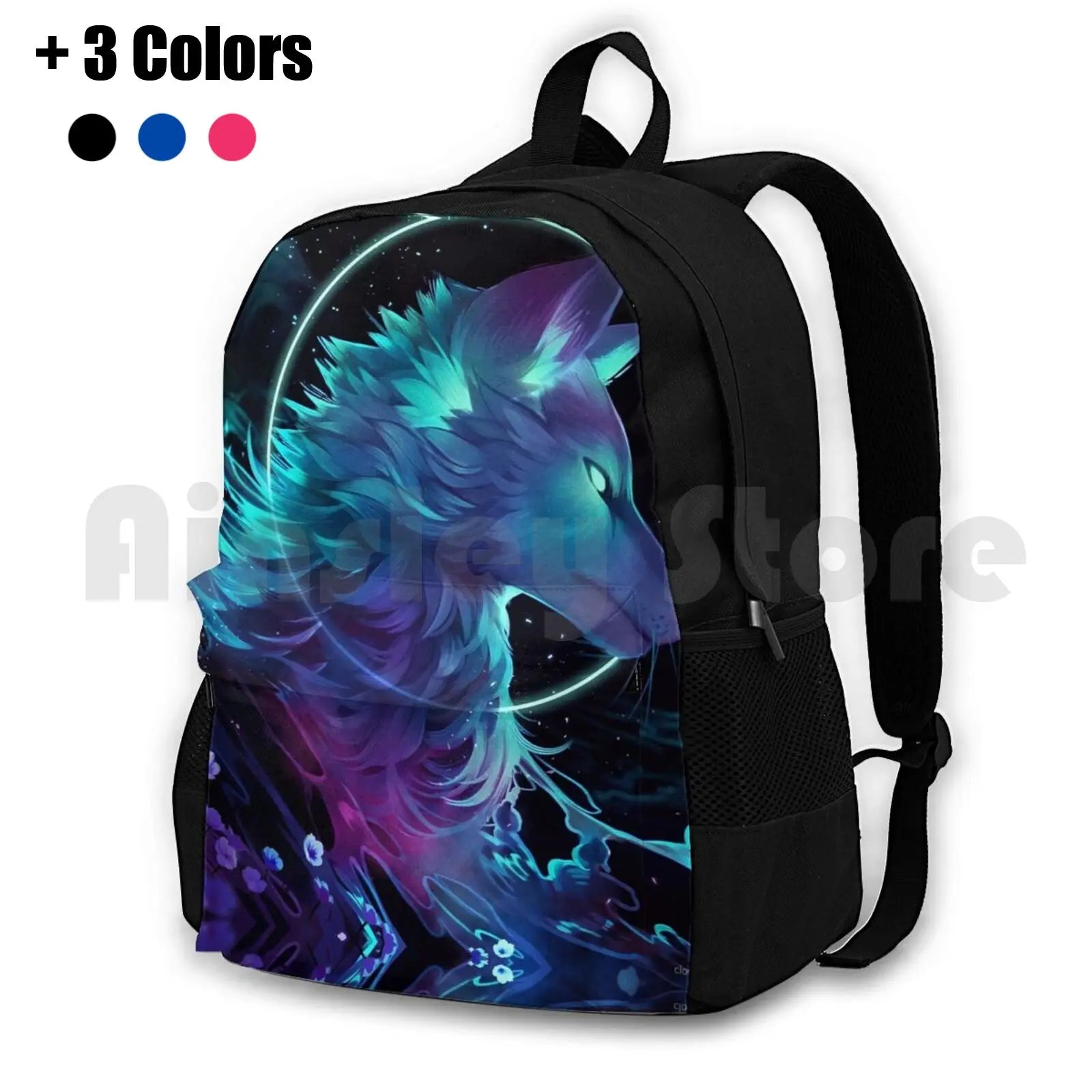 Ether Outdoor Hiking Backpack Clockbirds Wolf Dog Can
