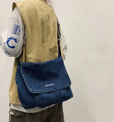 Denim Shoulder Bag Canvas Messenger Crossbody Bag