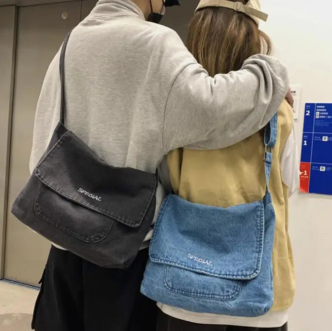 Denim Shoulder Bag Canvas Messenger Crossbody Bag