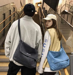 Denim Shoulder Bag Canvas Messenger Crossbody Bag