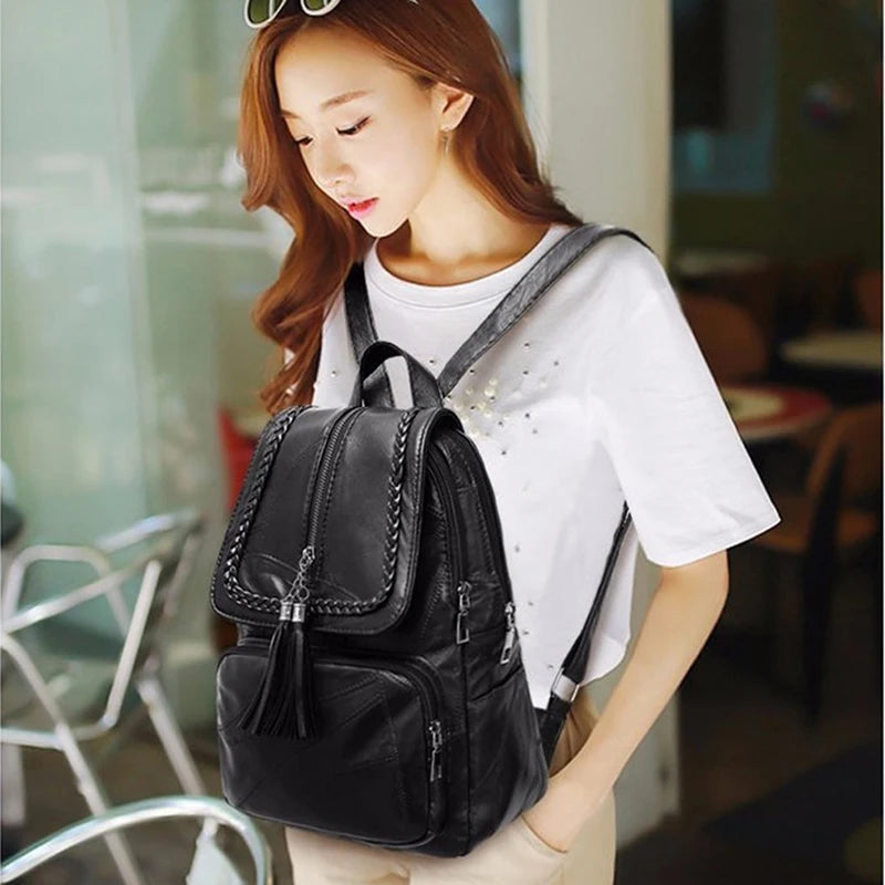 European American Fringed Pure Backpack Women Travel Birthday Gift Bag