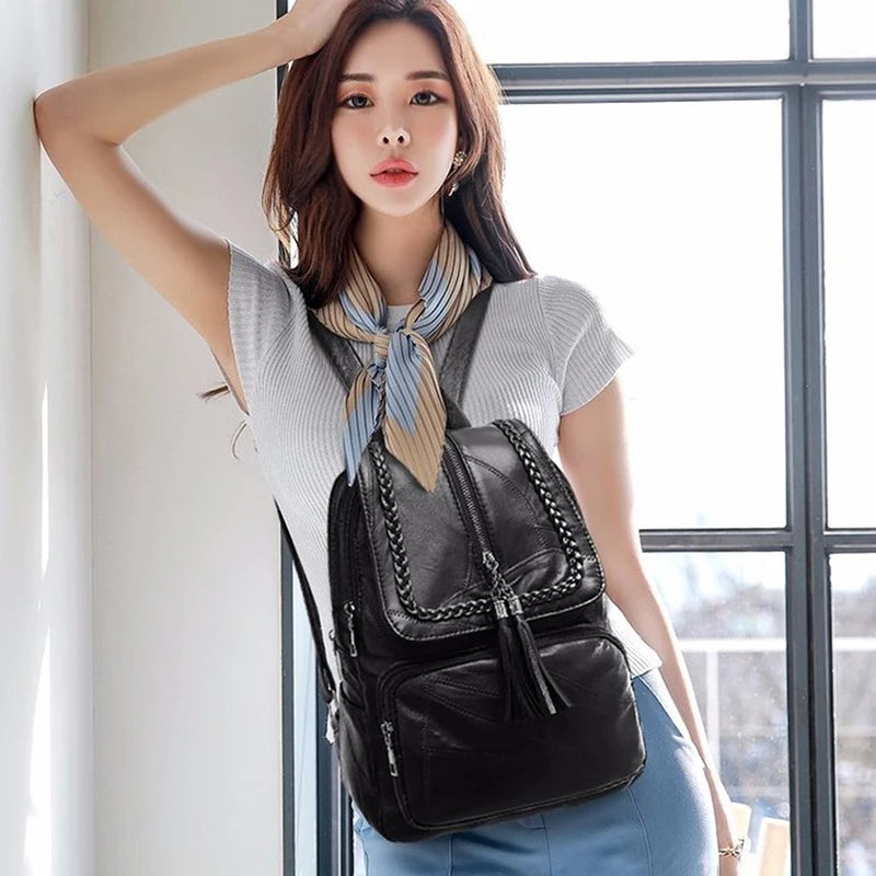 European American Fringed Pure Backpack Women Travel Birthday Gift Bag