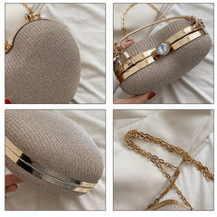 Heart Shaped Evening Clutch Diamonds Wedding Tote Bag