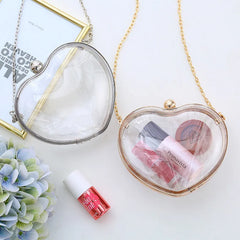 European Acrylic Women Handbag Heart Shape Crossbody Shoulder Bag