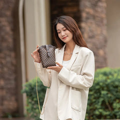 Retro Printing Mini Bucket Bag Chain Handbag