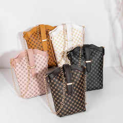 Retro Printing Mini Bucket Bag Chain Handbag