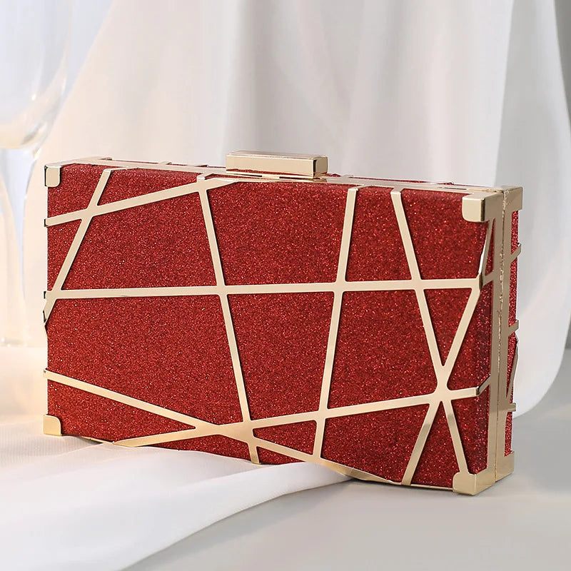 Glitter Evening Bag Wedding Clutches Bling Chain Shoulder Bag