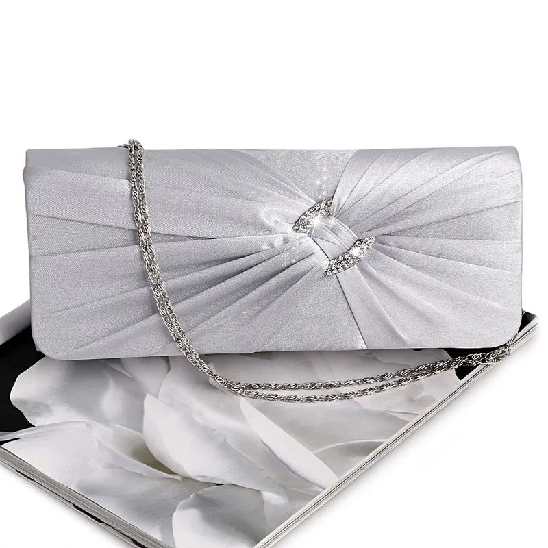 Evening Bling Rhinestone Bridal Clutch Bag Chain