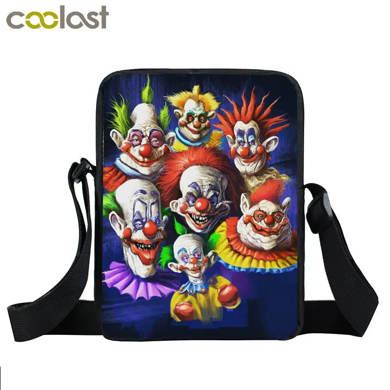 Evil Clown Messenger Bag Women Handbags Ladies Shoulder Bag
