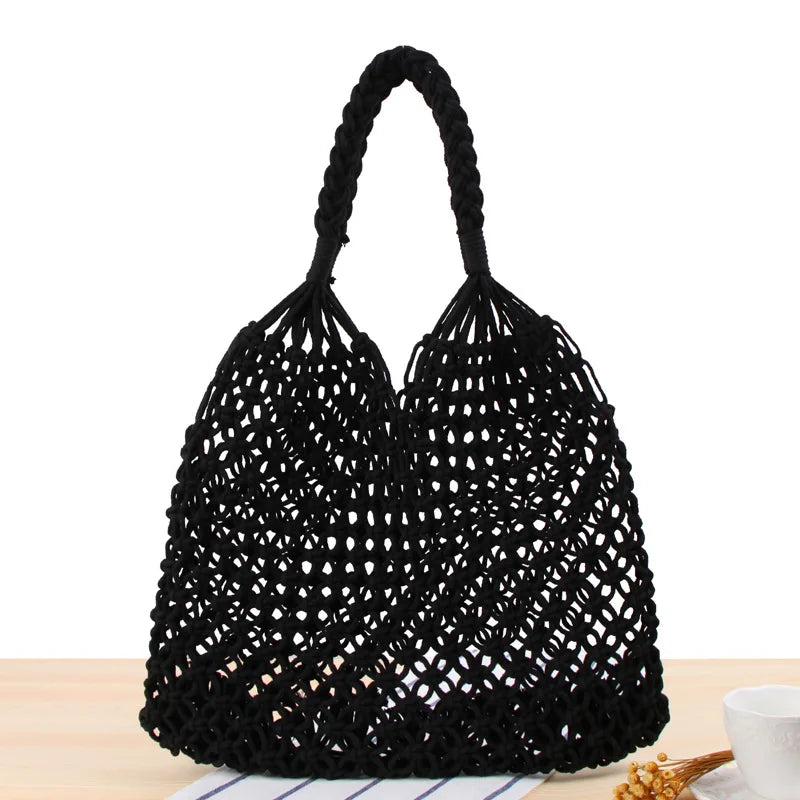 Straw Woven Shoulder Hobo Net Purses Beach Travel Handbag Women Summer Shopper