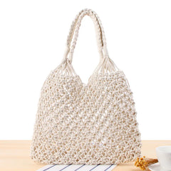 Straw Woven Shoulder Hobo Net Purses Beach Travel Handbag Women Summer Shopper