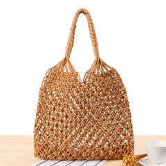 Straw Woven Shoulder Hobo Net Purses Beach Travel Handbag Women Summer Shopper