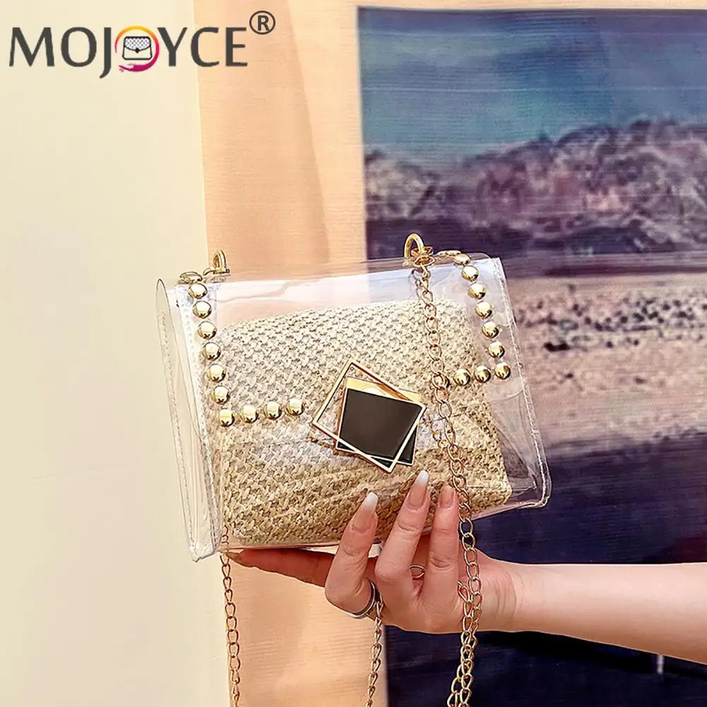 Women Straw Messenger Bag Beach Rattan Crossbody Bag