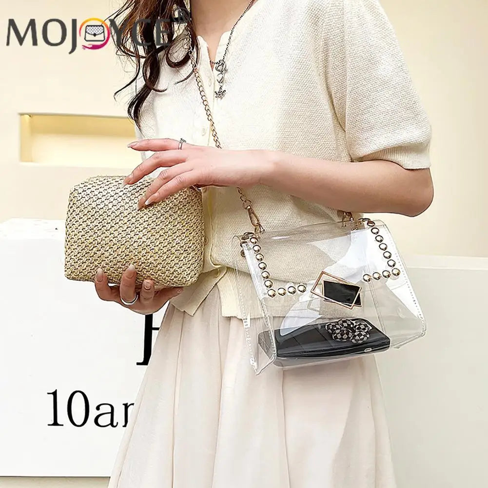 Women Straw Messenger Bag Beach Rattan Crossbody Bag