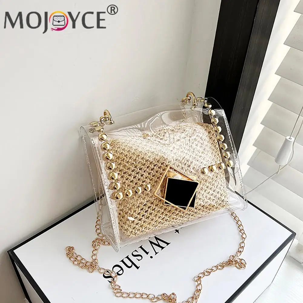 Women Straw Messenger Bag Beach Rattan Crossbody Bag