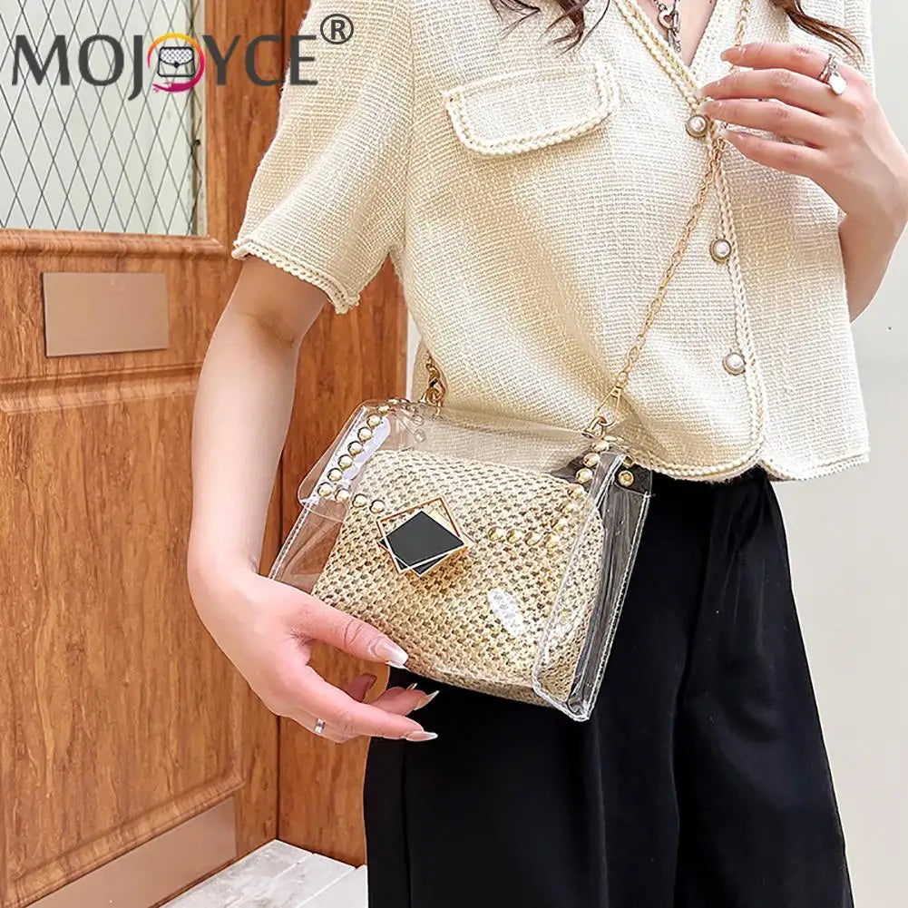 Women Straw Messenger Bag Beach Rattan Crossbody Bag