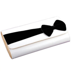 Dazzling Bow Two Tone Flap Clutch Evening Bag