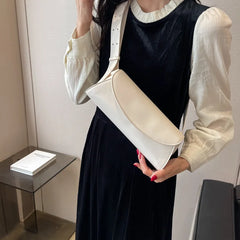 Women's Wide Shoulder Strap Leather Chest Bag