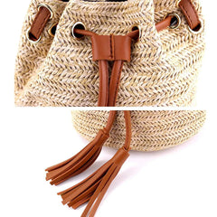 FGGS Summer Beach Bag Tassels Crossbody Bag Women Weaving