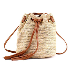 FGGS Summer Beach Bag Tassels Crossbody Bag Women Weaving
