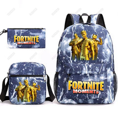Canvas 3D Pattern School Bag Set for Women Men