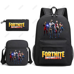 Canvas 3D Pattern School Bag Set for Women Men