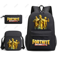 3Pcs/set Casual Canvas Backpack Book Bags for Teens
