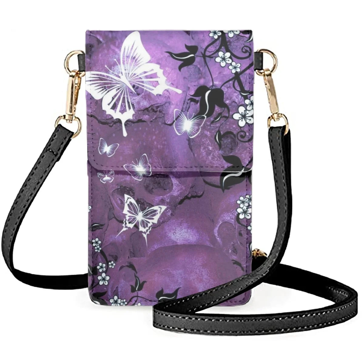 Colorful Butterfly Women's Phone Case Makeup Bag Handbag