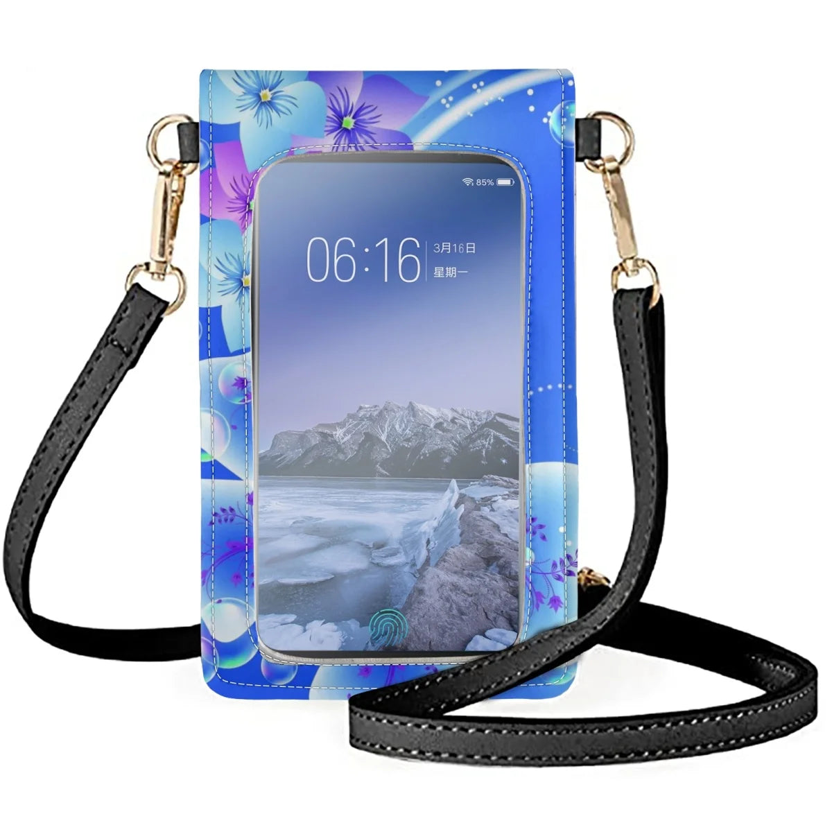 Colorful Butterfly Women's Phone Case Makeup Bag Handbag