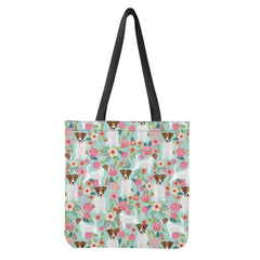Floral Puppy Print Backpack - Eco-Friendly Shopping Bag