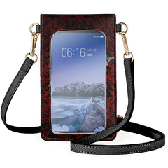 Gothic Style Roses Crossbody Bags Mystery Camshell Mobile Phone Pouch