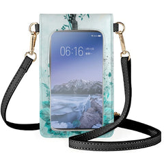 Guitar Bass Pattern Phone Bag Rose Shoulder Ladies Travel Pouch