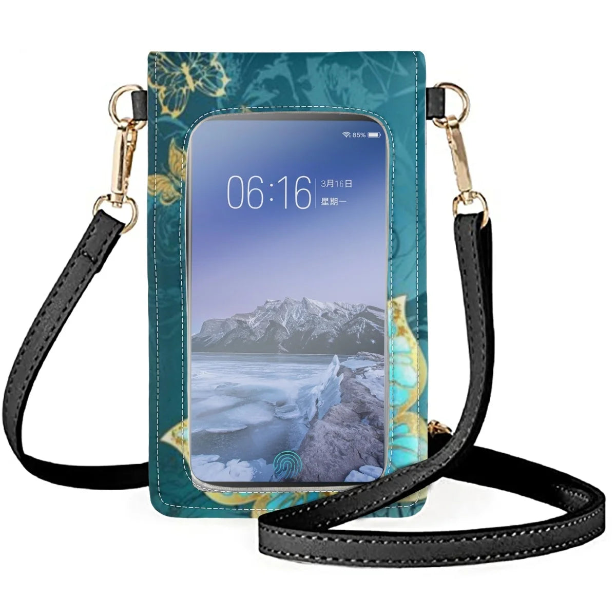 Rainbow Colored Butterflies Cell Phone Bag