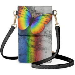 Rainbow Colored Butterflies Cell Phone Bag
