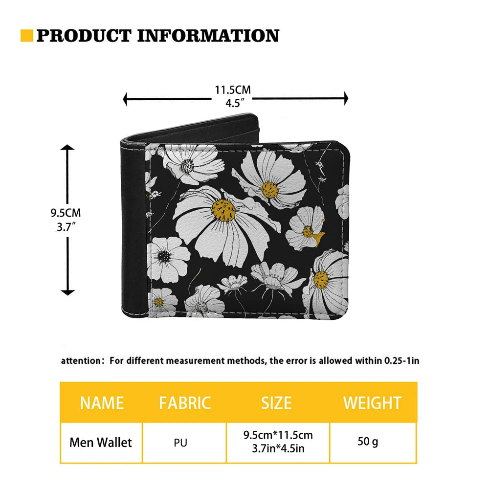Funny Pug Print Leather Wallet Men Carteras