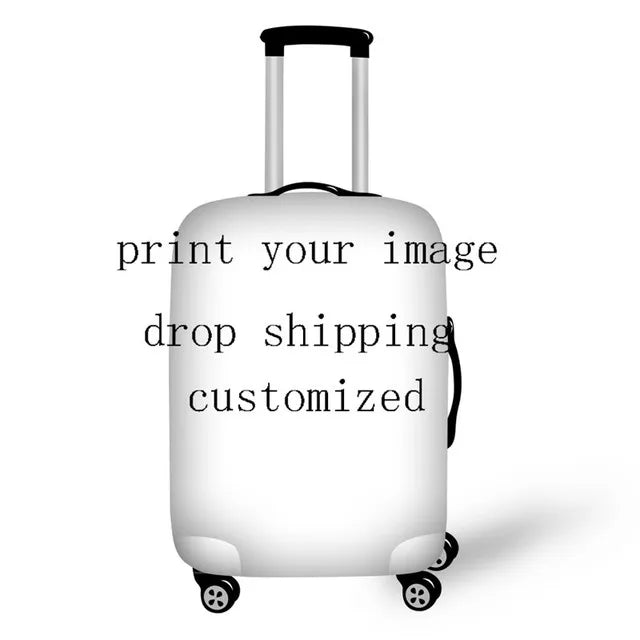 Waterproof Stretch Checked Luggage Cover Reindeer and Flower Print