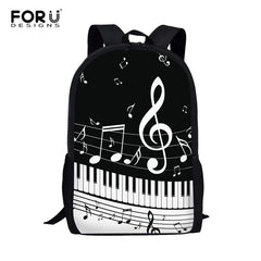 Piano Music Note Print Women Backpack