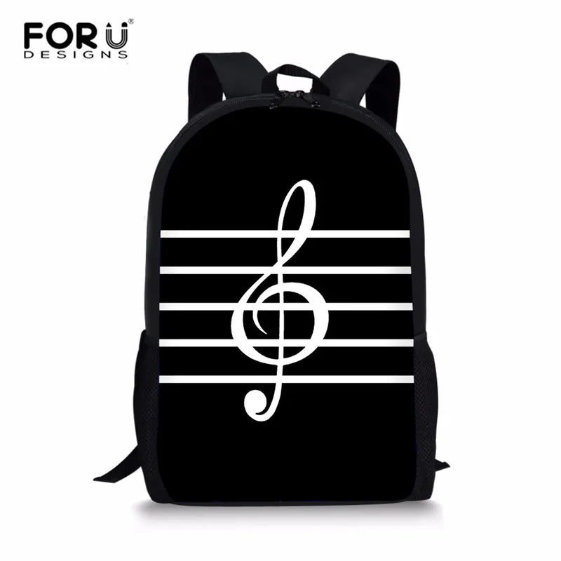 Piano Music Note Print Women Backpack