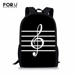 Piano Music Note Print Women Backpack