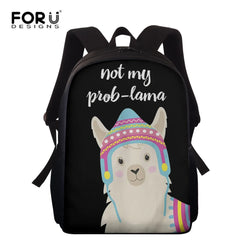 Alpaca Llama School Bag for Kids 15in